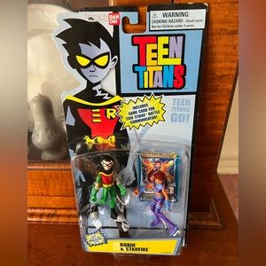 Bandai Teen Titans Robin And Starfire 3.5” Action Figures W/game card Mint